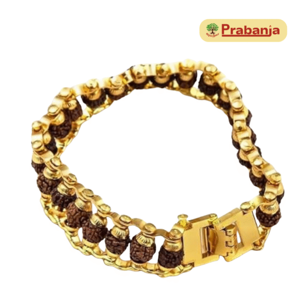 Gold Plated Unique Rudraksha Bracelet