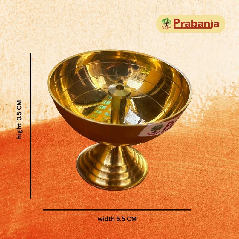 Prabanja's Brass Diya Oil Lamp for Pooja - Image 2