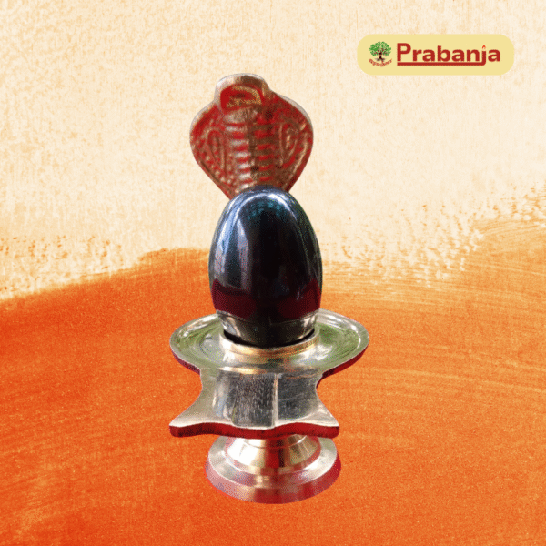 Brass Jalhari Narmadeshwar Shiva Ling with 1 Face Snake