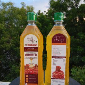 Prabanja Groundnut Oil | Cold Pressed & Unrefined | 100% Natural | 1 Liter | For Cooking, Frying & Baking